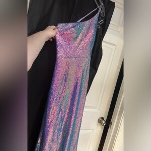 Multicolor Purple Sequin Formal/Prom Dress